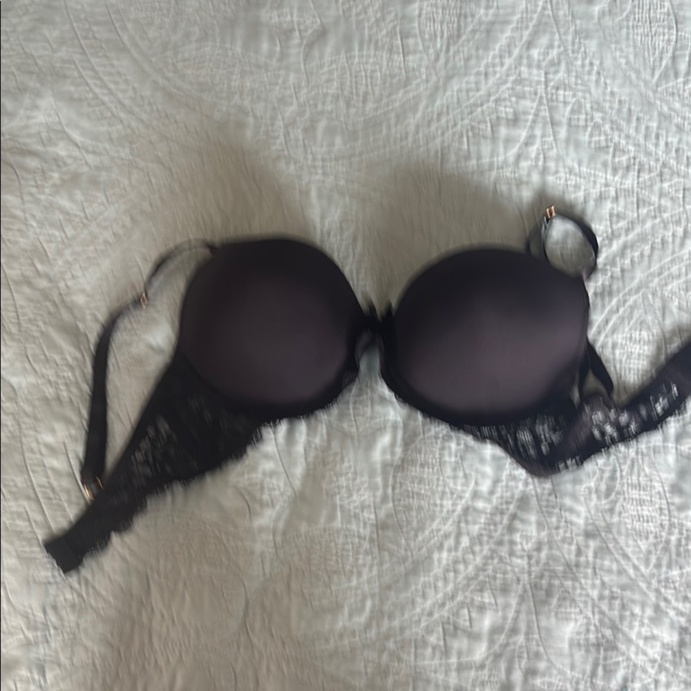 Zara Black Lace Trim Bra with Underwire Support